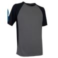 CAMISETA TRANSPIRABLE "PILOTE" GRIS-NEGRA 160g/m2 T-XXL